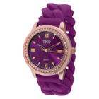 Target Women's Tko Rubber Chain Crystal Bezel Watch - Rose Gold/purple, Purple/rose Gold