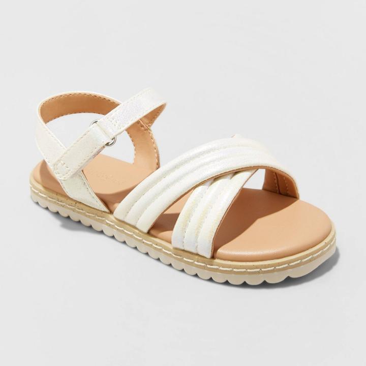 Toddler Girls' Chloe Ankle Strap Sandals - Cat & Jack White