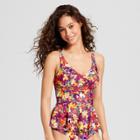 Sea Angel Women's Floral Peplum Tankini - Yellow Floral