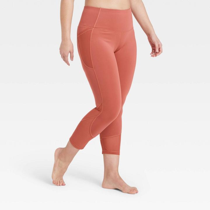 Women's Contour Powerwaist High-waisted Capri Leggings 21 - All In Motion Rust