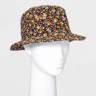 Concept One Women's Floral Corduroy Bucket Hat - Black