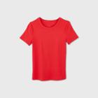 Women's Slim Fit Short Sleeve Rib T-shirt - A New Day Red