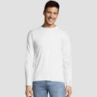 Hanes Men's Big & Tall Long Sleeve 4pk Comfort Soft Crew T-shirt - White