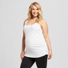Maternity Plus Size Shirred Layering Tank - Isabel Maternity By Ingrid & Isabel White