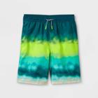 Boys' Ombre Tie-dye Volley Swim Trunks - Cat & Jack Green