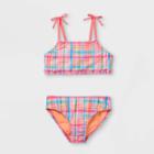 Girls' Picnic In The Park Plaid Bikini Set - Cat & Jack Pink