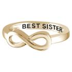 Distributed By Target Women's Sterling Silver Elegantly Engraved Infinity Ring With Best Sister - Yellow