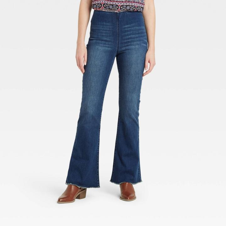 Women's High-rise Flare Denim Pants - Knox Rose Dark Wash