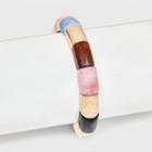Semi-precious Lepidolite And Aventurine Stretch Bracelet - Universal Thread Pink/blue