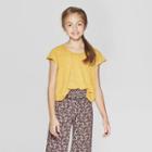 Girls' Short Sleeve Oversized T-shirt - Art Class Gold