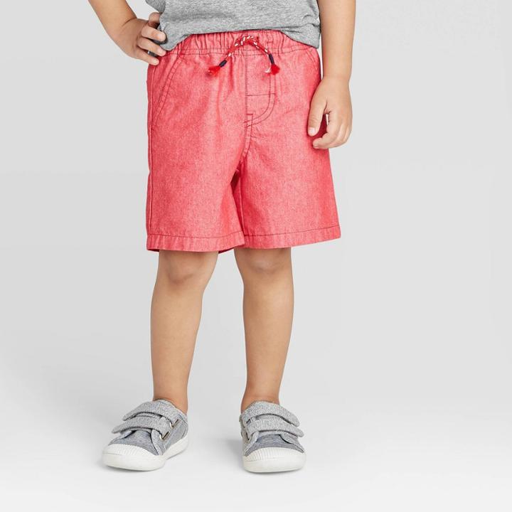Toddler Boys' Pull-on Shorts - Cat & Jack Red 12m, Toddler Boy's