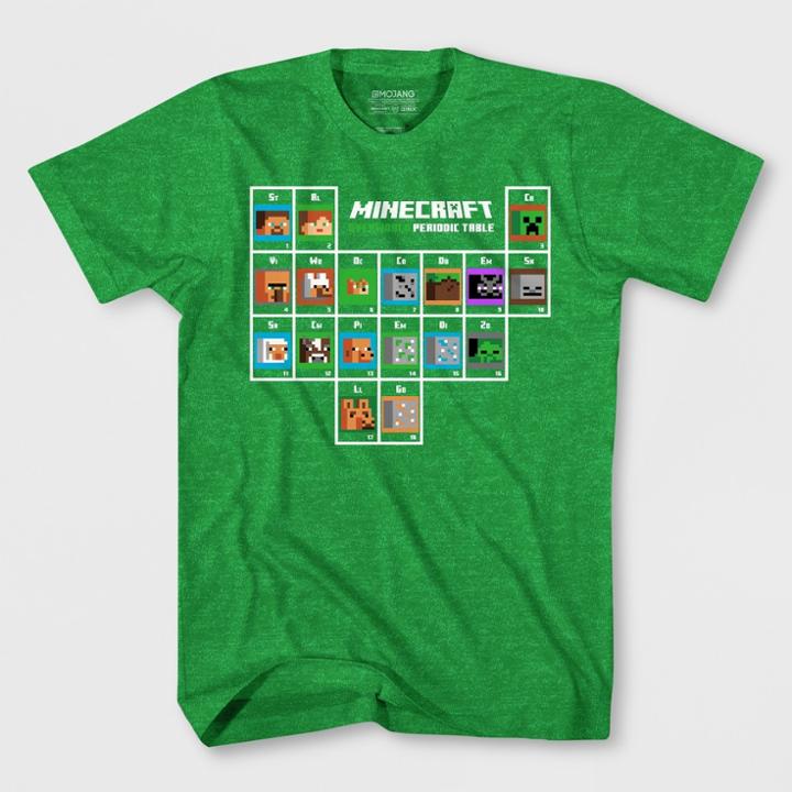 Boys' Minecraft Periodic Table Short Sleeve T-shirt - Green