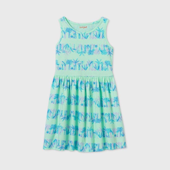 Girls' Floral Stripe Knit Dress - Cat & Jack Mint Xs, Girl's, Green