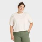 Women's Plus Size Supima Cotton Short Sleeve Top - All In Motion Cream
