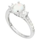 2/5 Ct. T.w. Journee Collection Round Cut Cz Simulated Opal Ring In Sterling Silver - White