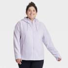 Women's Plus Size Fleece Full Zip Hooded Sweatshirt - All In Motion Frosty Lavender 1x, Frosty Purple