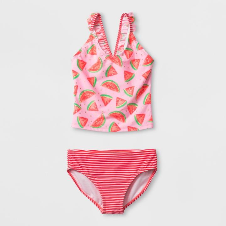 Plus Size Girls' Watermelon Time Tankini Set - Cat & Jack Pink