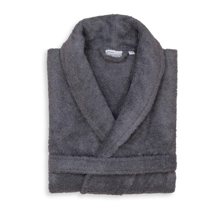 Terry Cloth Solid Bathrobe Gray - Linum Home Textiles