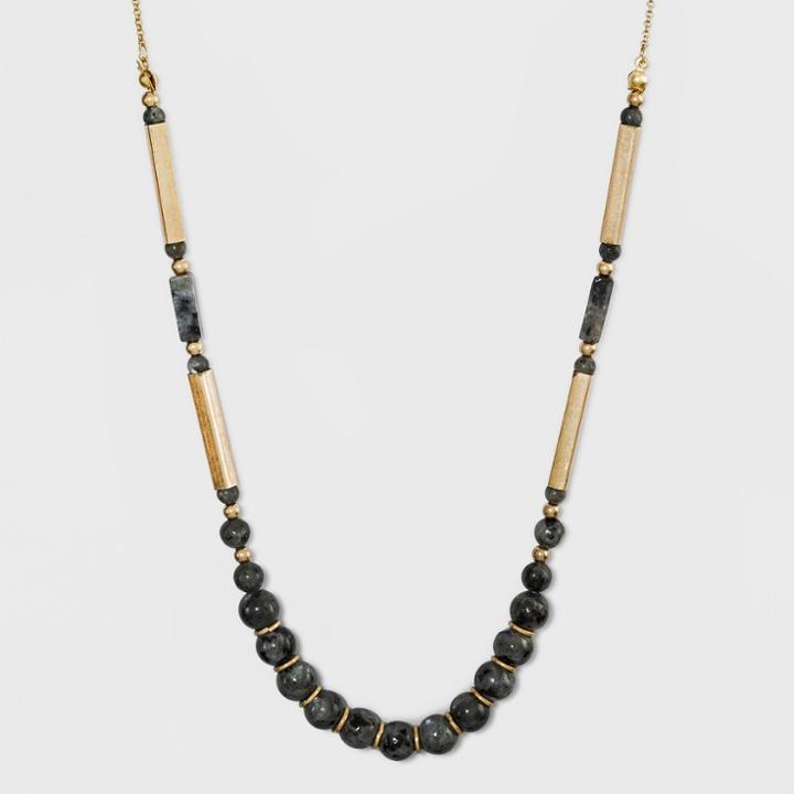 Semi Precious Blue Labradorite Fashion Necklace - Universal Thread Blue/gold