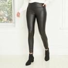 Women's High-rise Faux Leather Leggings - A New Day Black