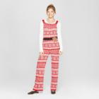 Women's Ugly Christmas Fair Isle Jumpsuit - Born Famous (juniors') Red
