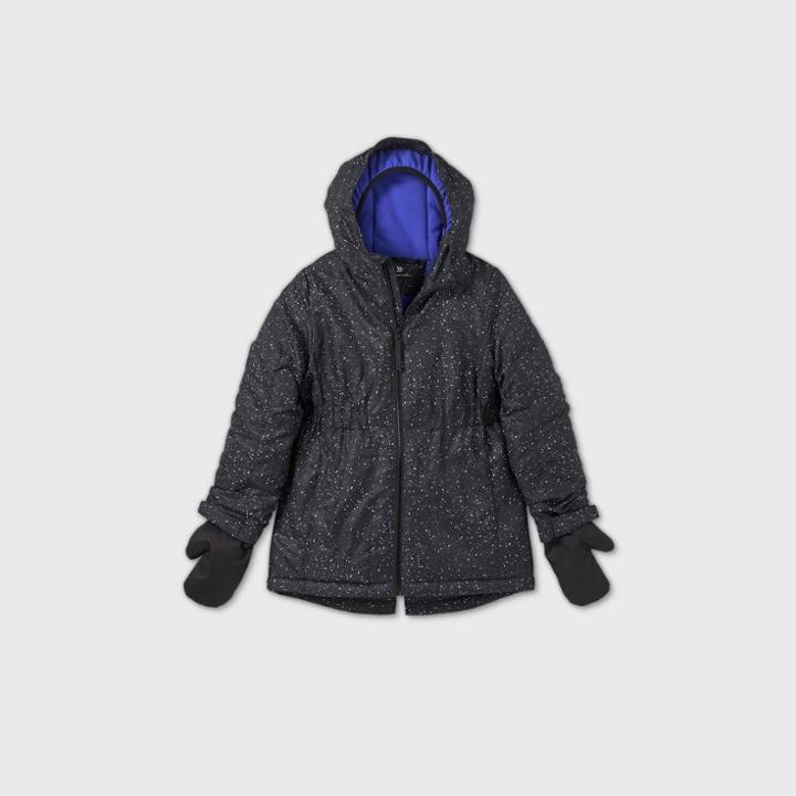 Girls' Winter Parka Jacket - All In Motion Black