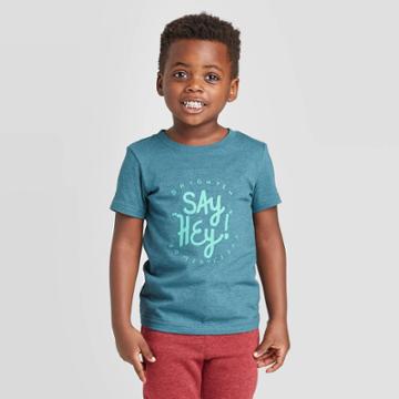 Petitetoddler Boys' Say Hey Graphic Short Sleeve T-shirt - Cat & Jack Blue 12m, Toddler Boy's