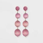 Wooden Ball Beads Drop Earrings - A New Day Pink