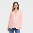 Long Sleeve Woven Button-down Maternity Shirt - Isabel Maternity By Ingrid & Isabel