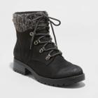 Women's Danica Microsuede Lace-up Boots - Universal Thread Black