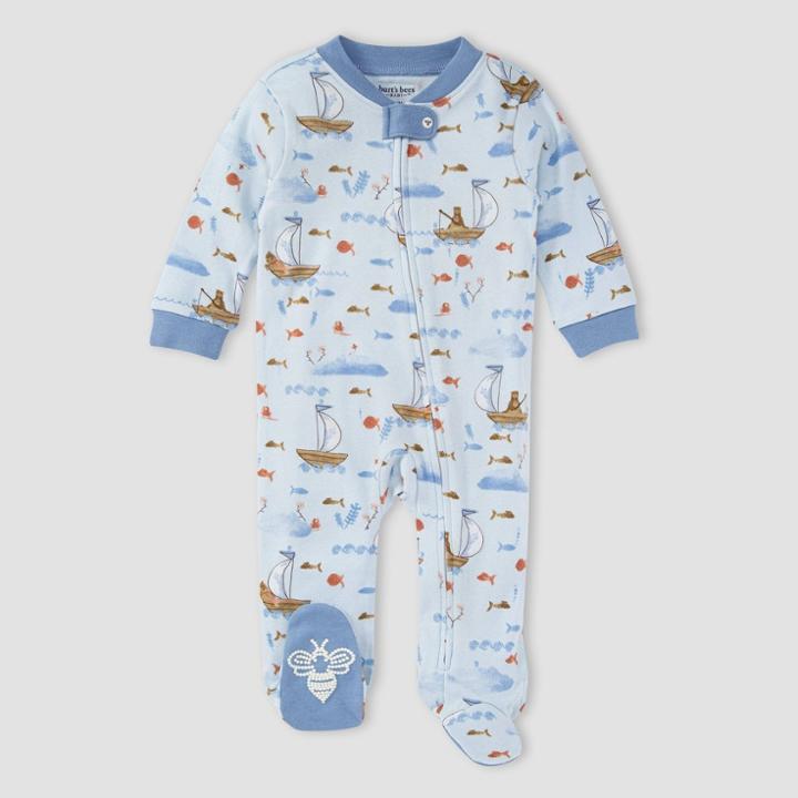 Burt's Bees Baby Baby Here Fishy Fishy Sleep N' Play - Slate Blue Newborn