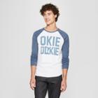 Men's Long Sleeve Okie Dokie Raglan Graphic T-shirt - Awake White/blue