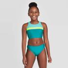 Speedo Girls' 2pc Linear Logo Bikini Set - Blue S, Girl's,