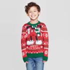 Toddler Boys' Disney Mickey Mouse Happy Holidays Ugly Sweater - Red 3t, Boy's, Red Green