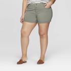 Women's Plus Size Mid-rise Denim Shorts - Universal Thread Olive