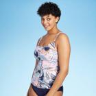 Women's Ring Tankini Top - Kona Sol Blue Floral S, Women's, Size: Small,