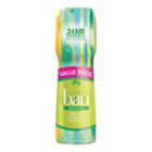 Ban Unscented Roll On Deodorant Twin Pack