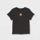 Girls' Embroidered Short Sleeve T-shirt - Art Class Black