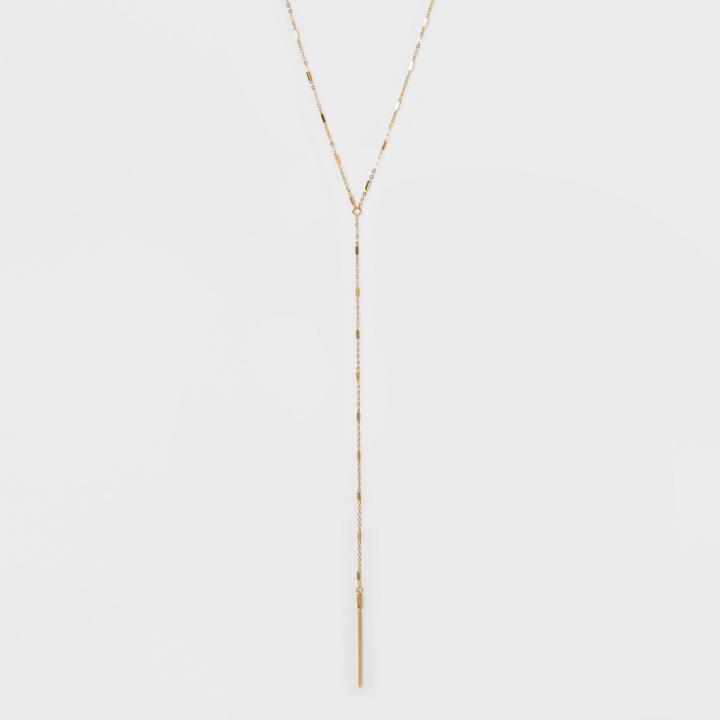 Baguette Stone And Bar Long Necklace - A New Day Gold, Women's,