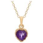 3/4 Tcw Tiara Amethyst Crown Pendant In Gold Over