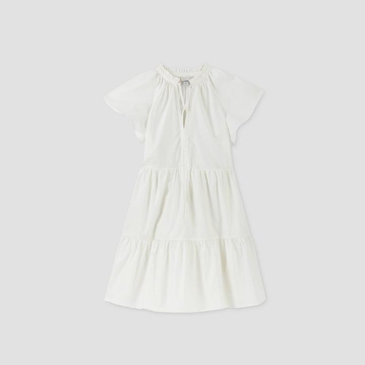 Women's Short Sleeve Poplin Babydoll Dress - A New Day White