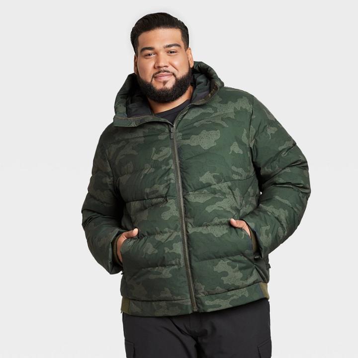 All In Motion Men's Camo Print Heavyweight Down Puffer Jacket - All In