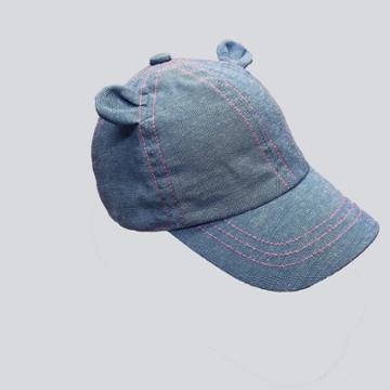 Baby Girls' Denim Baseball Hat With Ears - Cat & Jack Blue