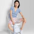 Women's Short Sleeve V-neck Snap Front Baby T-shirt - Wild Fable
