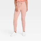 Women's High Waisted Drawstring Lounge Leggings - A New Day Pink