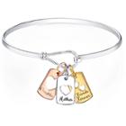 Target Silver Plated Tri-tone Mother Daughter Friends 3pc Charm Bangle - Silver/pink/gold