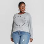 Grayson Threads Women's Plus Size Coffee Till Cocktails Long Sleeve Graphic T-shirt - Gray