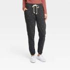Women's Polka Dot Mid-rise Fleece Drawstring Jogger Pants - Universal Thread Black