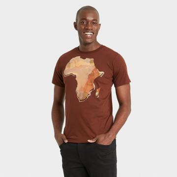 Ev Black History Month Black History Month Men's Africa Short Sleeve Graphic T-shirt - Brown