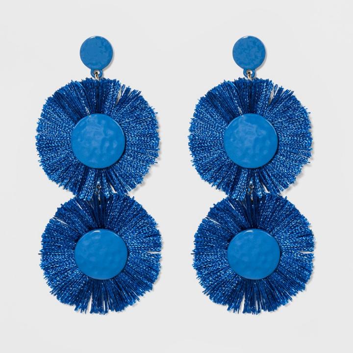 Sugarfix By Baublebar Monochrome Fringe Drop Earrings - Bright Blue, Girl's